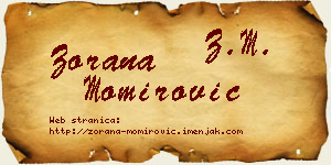 Zorana Momirović vizit kartica